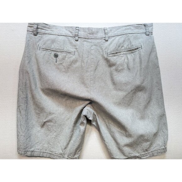 Old Navy Ultimate Slim Shorts Mens 38 Gray Linen Blend Flat Front Chino Casual - Picture 9 of 11